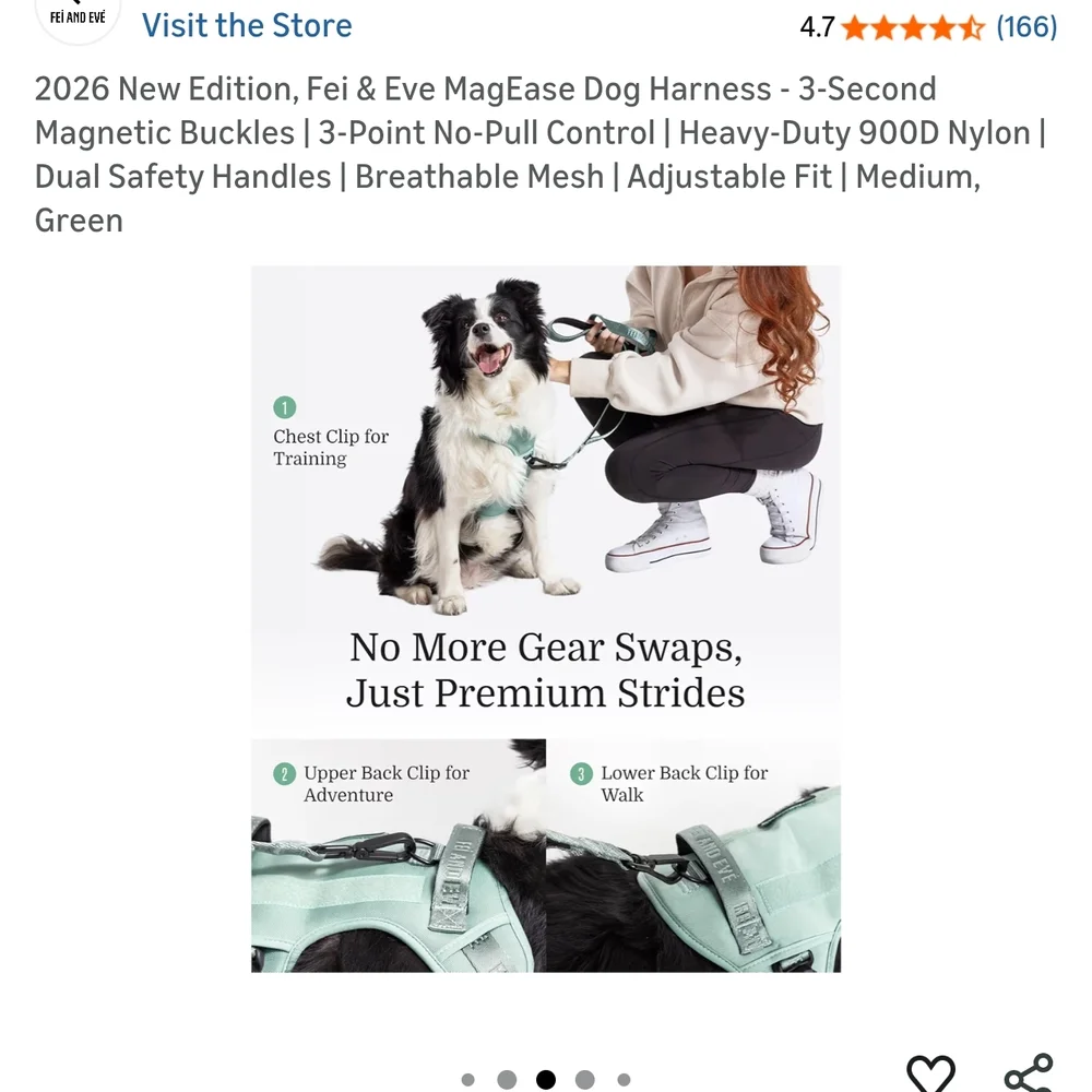 Padded Dog Harness in Glacier Green - Picture 3 of 6